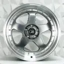 RIN 17X9 4-100/114.3 R1 SPORT 7089R HYPER BLACK MI CHROME RIVETS ET25 CB73.1