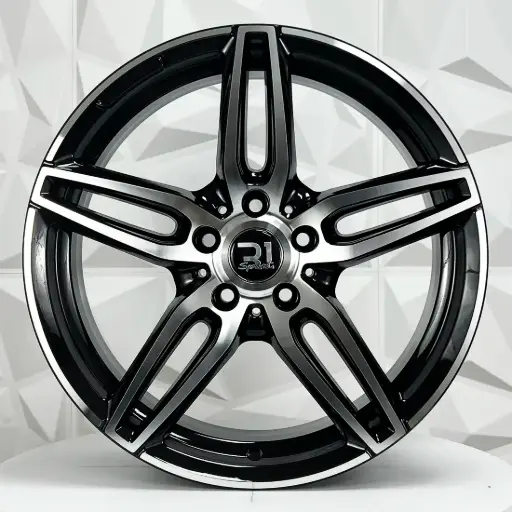 [181512F] RIN 18X8 5-112 R1 SPORT A036 BLACK MACHINE FACE ET38 CB66.6
